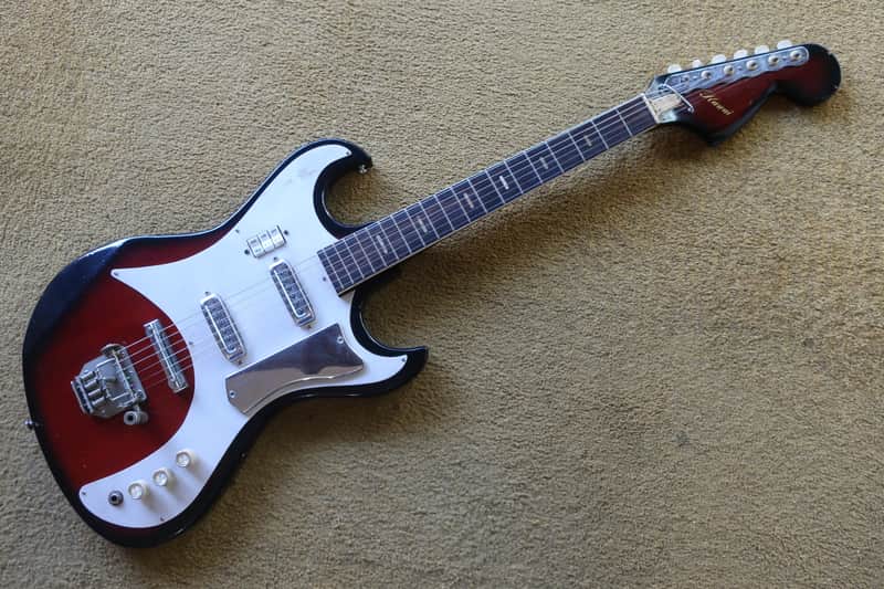 Vintage 1960s Teisco Kawai Wine Red Guitar MIJ Blues Machine Ry Cooder Hound Dog Taylor 2 PU Rare 24.5 scale image 1