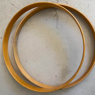 Vintage Ludwig 20” Natural Maple Bass Drum Hoops image 2