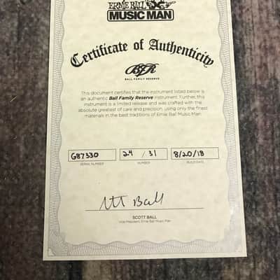 Music Man BFR Ball Family Reserve Cutlass- Corn Silk White image 10