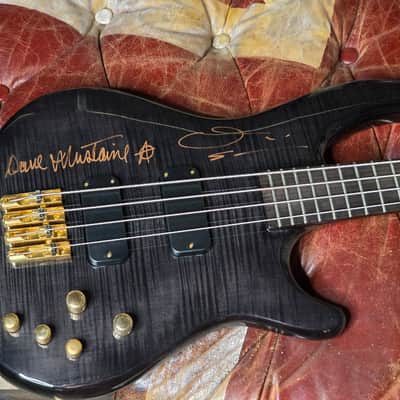Dean DAVE MUSTAINE owned MEGADETH Studio Jazz Professional Bass Artist Signed - Wrote bass parts for Dystopia and Super Collider albums AAA Flame image 1