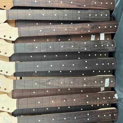 General Vintage Tone NOS Dalbergia Nigra electric guitar neck for T style ( Brazilian Rosewood ) Slab board full finished - Nitro image 16