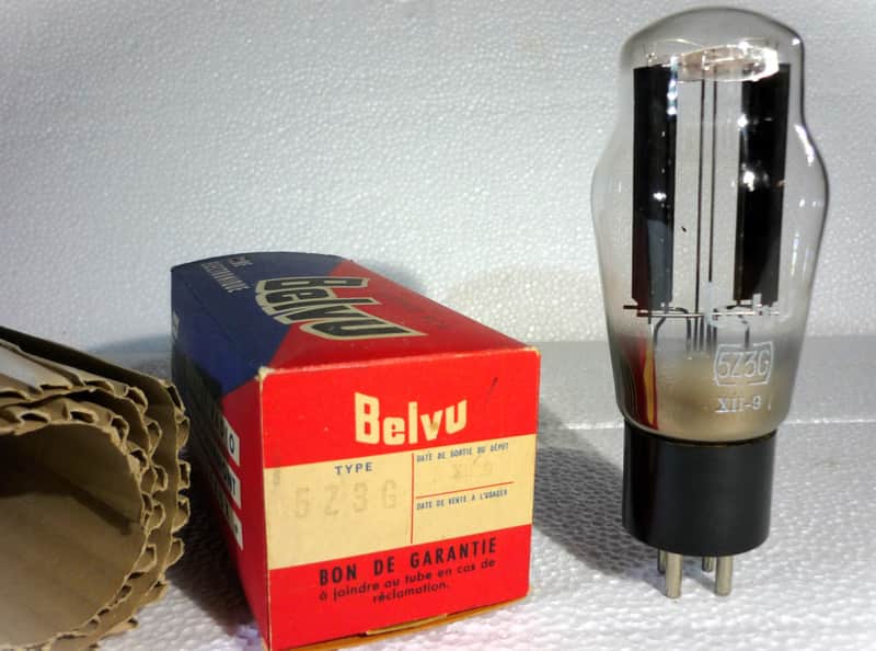Vintage 5Z3G / VT-145 tube, Belvu black plates 1959, NOS, New in box, Tested image 1