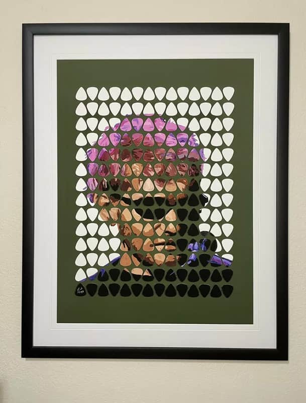 Layne Staley Guitar Pick Artwork (Framed Print) Fender image 1