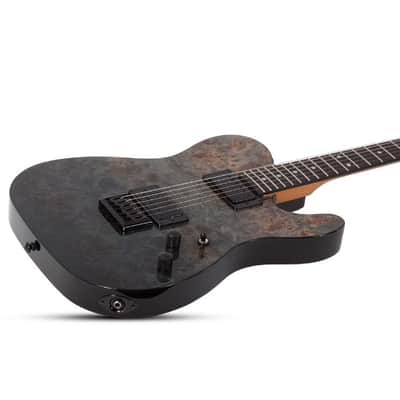 Schecter 3955-SHC PT Standard 6 String RH Electric Guitar - Black Fade Burst Burl image 3