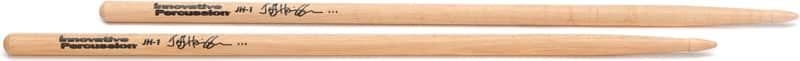 Innovative Percussion JH-1 Signature Series Jeff Hamilton Model Drumsticks - White Hickory - Arrow Bead (5-pack) Bundle image 1