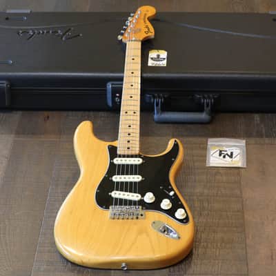 Vintage! 1975 Fender Stratocaster Electric Guitar Natural + Fender Case image 1