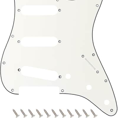 3 Ply Strat Pickguard 11-Hole Electric Guitar Pickguard Scratch Plate for Style Standard Stratocaster Vintage White image 1