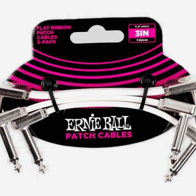 3" Flat Ribbon Patch Cable 3-Pack - White - Optimizing Your Pedalboard Layout & Routing Space with Superior Design and Quality - Multi-Shielded Signal-Preservation Low-Handling Noise Built to Last image 1