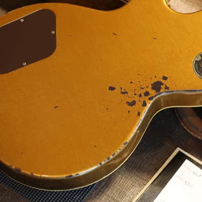 Unplayed! 2023 Gibson Custom Shop 1955 Reissue M2M Les Paul P90 Electric Guitar Heavy Murphy Aged Double Gold + COA OHSC image 17