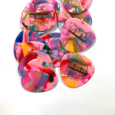 Golden Gate Guitar Picks Rounded Tri Confetti Clown Barf 1.5mm X-Heavy 12 pack image 1