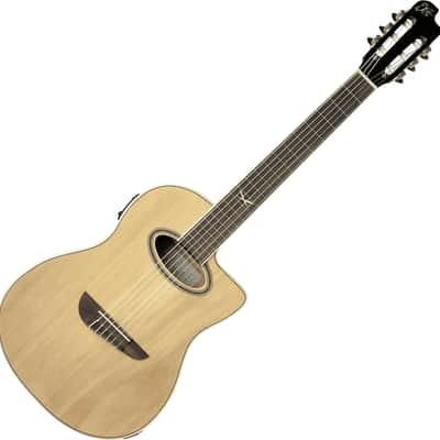 Eko NXT N100CWE-NAT Classical Guitar with Nylon String and Pickup/Preamp | Cutaway image 5