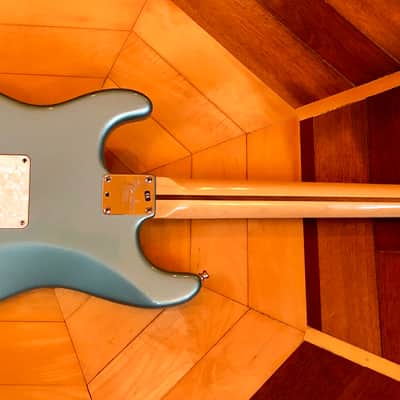 2001 Fender USA Lone Star American HSS Stratocaster Electric Guitar Ocean Turquoise Fender Padded case image 15