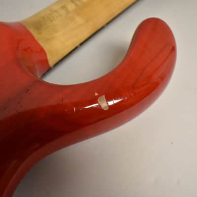 1990 Pedulla MVP-5 Bass Fretless Conversion 5-String Red w/HSC image 16