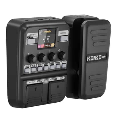 KOKKO KMF-1 Guitar Pedal, 77 Effects Guitar Multi Effects Pedal with 50 Preset, 42 Drum Rhythm, 18 Amp/Cab, Upgraded Color Screen, Aux In, Guitar Tuner Looper Expression Wah Volume Distortion Pedal (Price includes the import duty for US buyer) image 1