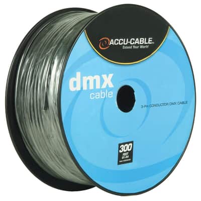Accu Cable AC3CDMX300, DMX Stage Light Cable, 3 Pin DMX Extension Cable Spool (300 FT) image 1