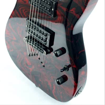 Custom Swirl Painted and Upgraded Dean Vendetta XM 7 -7 String Electric Guitar W/ Matching Headstock image 3