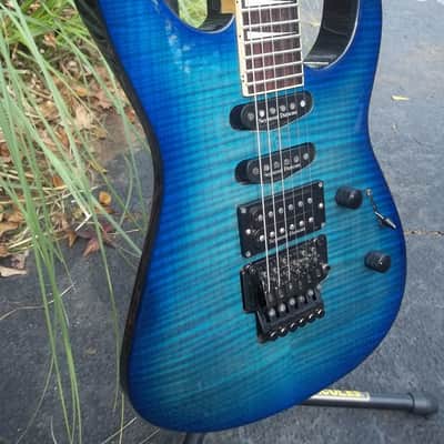 Jackson Dinky DK2 Trans Dolphin Blue Guitar~1997 AMAZING Top~MIJ~Japan~w/Seymour Duncans~Hard Case~ image 2