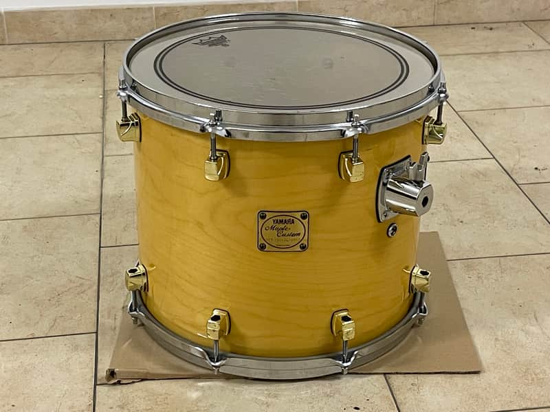 Yamaha Maple custom gold lugs 14x12 tom Blonde natural image 1