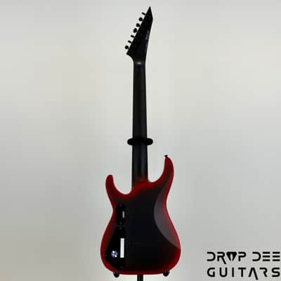 ESP LTD M-7HT Baritone Black Metal 7-String Electric Guitar - Black Red Burst Satin image 13