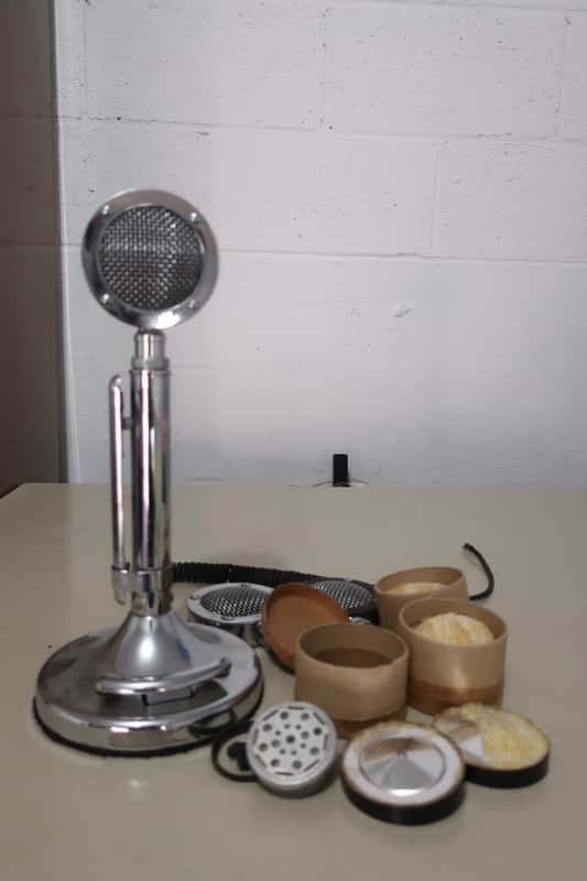 Vintage Astatic D-104 Ham Radio Untested Rare Silver Eagle Mic Microphone Lot With 2 Extra Astatic D-104 Microphone Heads 4 Extra Elements (labeled 1965!) CB Ham Radio Mic Element image 1