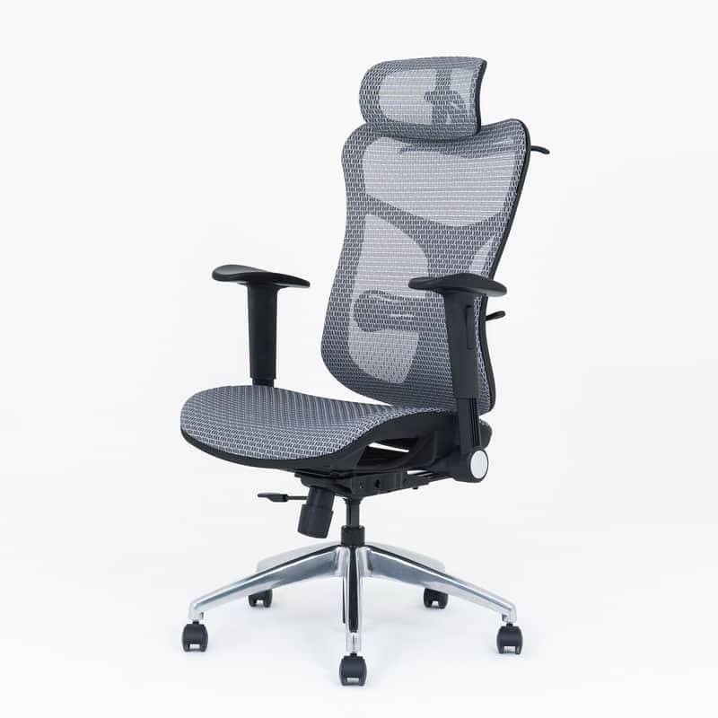 Wavebone Viking Studio Chair w/ Mesh Seat & Headrest – Ergonomic Recording Chair-Grey image 1