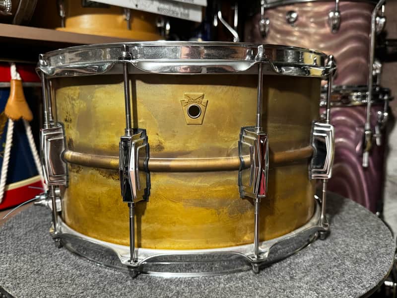 Ludwig 14x8 Raw Brass Snare Drum image 1