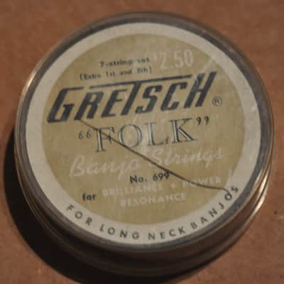 Gretsch 'Folk'Banjo strings set - 1950's "T" roof logo in original box image 5