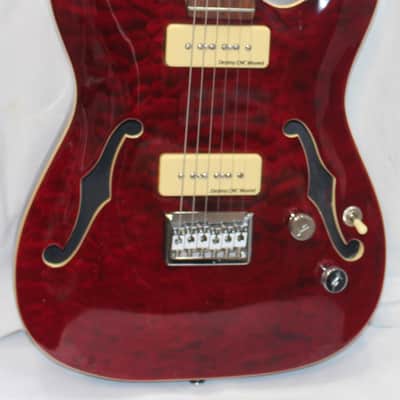 IYV ITF 400 Tele P90 Thinline Burl Top Dark Red in Hard Case image 4