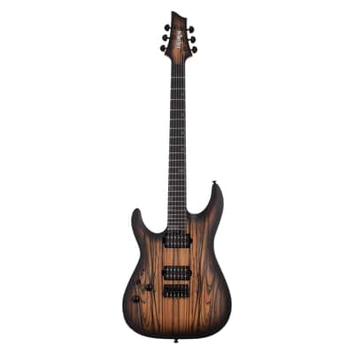 Schecter C-1 Pale Moon LH Electric Guitar - Natural Satin w/Black Burst image 2