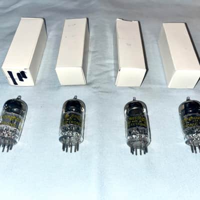 Matched Quad Westinghouse 7199 Tubes, Vintage 1963 Test NOS @120% image 2