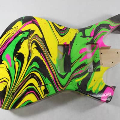 Swirled 7 String Fireman Guitar body Hipshot fits Ibanez RG Necks P711 image 1