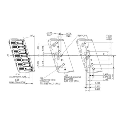 7-String Multi-Scale Guitar Bridge - Black (Fast Free US Shipping!) image 5
