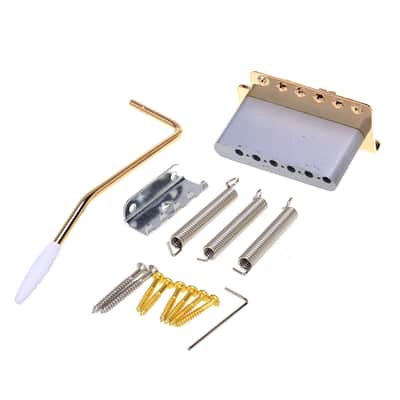 Wilkinson 52.5mm(2-1/16 inch) Full Block Strat Tremolo Bridge Pop-In Arm 6 Screws Gold image 3
