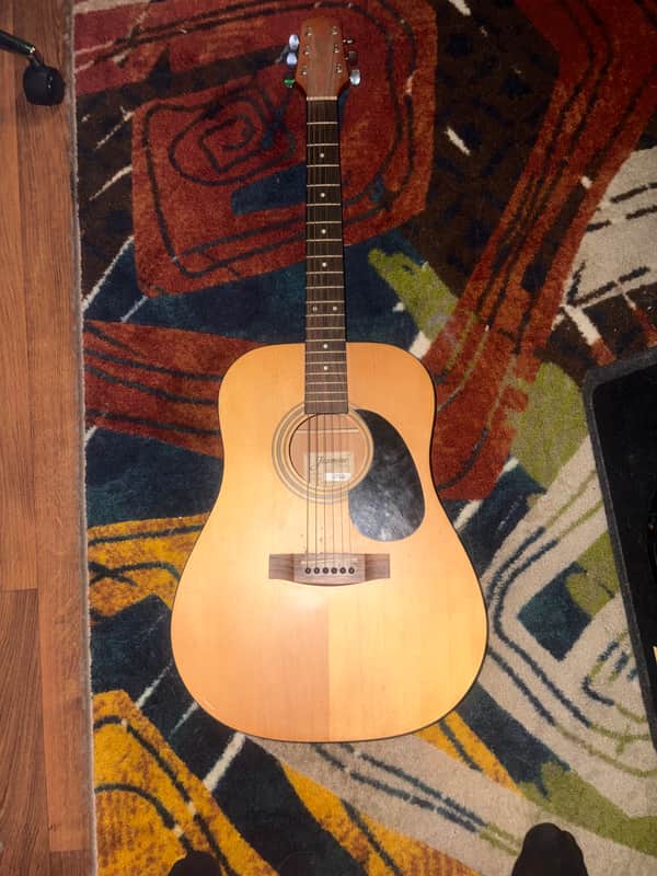 Jasmine S35QA Spruce / Quilted Maple Dreadnought 2010s - Natural image 1