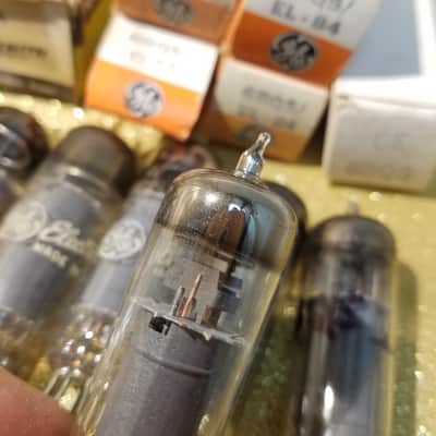 G.E Matched Pair (2) EL84 6BQ5 tNOS AT1000 TESTED Vacuum Tubes beam power pentode 1956-1975 image 6