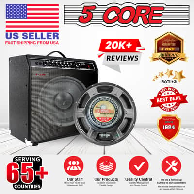 5 Core 12" Inch 75 Watt Replacement Guitar Amplifier Speaker 8 Ohm Black FR-12120DC GTR image 9