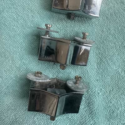 Fibes Lot of 3 Floor Tom Drum Leg Mount Bracket - 7/16” 70s - Chrome image 6