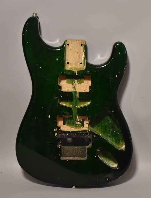 Unbranded S-Style Guitar Body HSH Floyd Rose Translucent Green image 1
