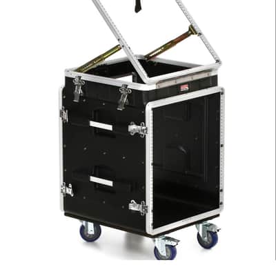 Gator Audio Mixer Rack Road Case 10U Top, 12U Side w/ Wheels image 1