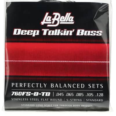 La Bella 760FS-B-TB Deep Talkin' Bass Flatwound Bass Guitar Strings - .045-.128 Standard Through Body 5-string image 2
