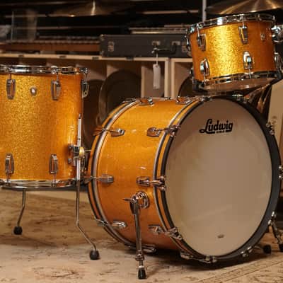 Ludwig 13/16/22" Classic Maple Fab Drum Set - Gold Sparkle image 2