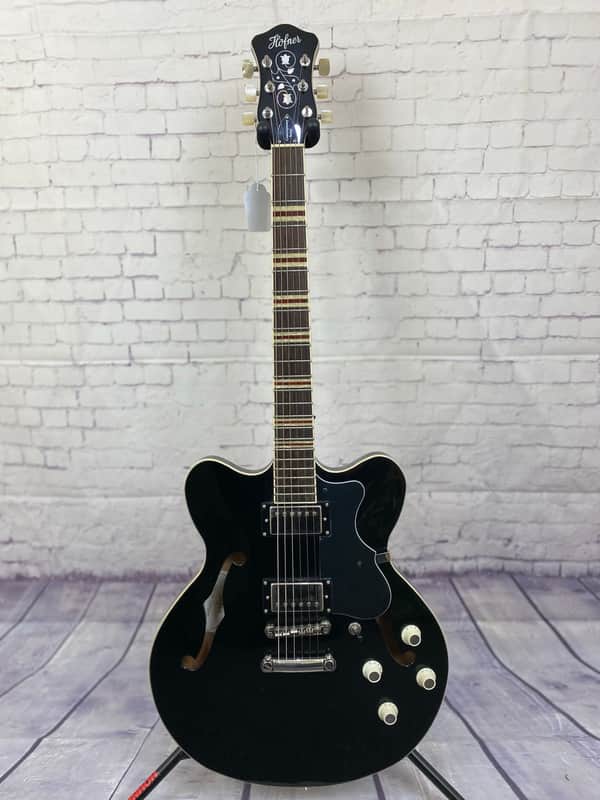 Hofner Verythin Semi Hollow Guitar | Black image 1
