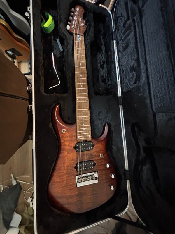 Ernie Ball Music Man JP15 Roasted Quilt Maple Top 7-String Electric Guitar 2015 - Sahara Burst image 1