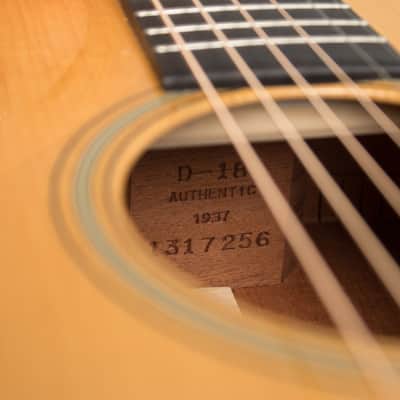 C. F. Martin  D-18 1937 Authentic Flat Top Acoustic Guitar (2008), ser. #1317256, original brown tolex hard shell case. image 13
