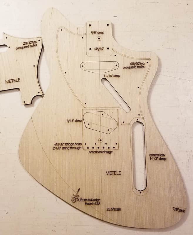 Guitarsbydesign Meteora Tele Hybrid Guitar Body Template 2021 | Reverb