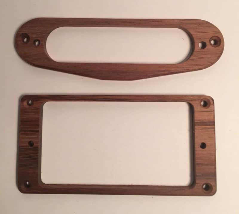 Guilford Koa Flat H/S Humbucker Strat Pickup Ring Set - USA image 1