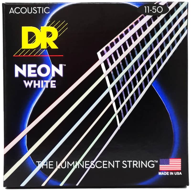 DR Hi-Def Acoustic Guitar Strings Neon White - 11-50 image 1