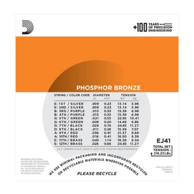 D'Addario EJ41 12-String Acoustic Guitar  Strings - Acustic Guitar Strings image 3