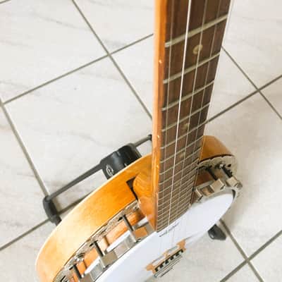 Framus 5 string banjo, long neck, Texan model 1973 - brown image 12