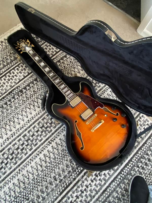 D'Angelico Excel EX-DC Semi-Hollow with Stop-Bar Tailpiece 2010s - Vintage Sunburst image 1